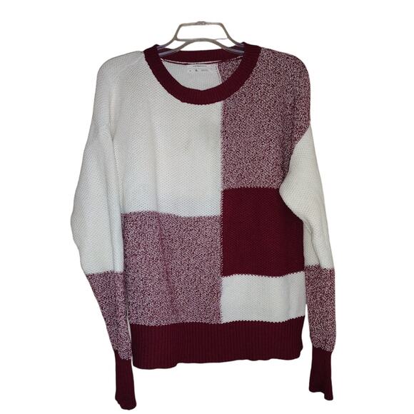 Anthropologie Cotton Blend block print sweater size Medium - Picture 1 of 3